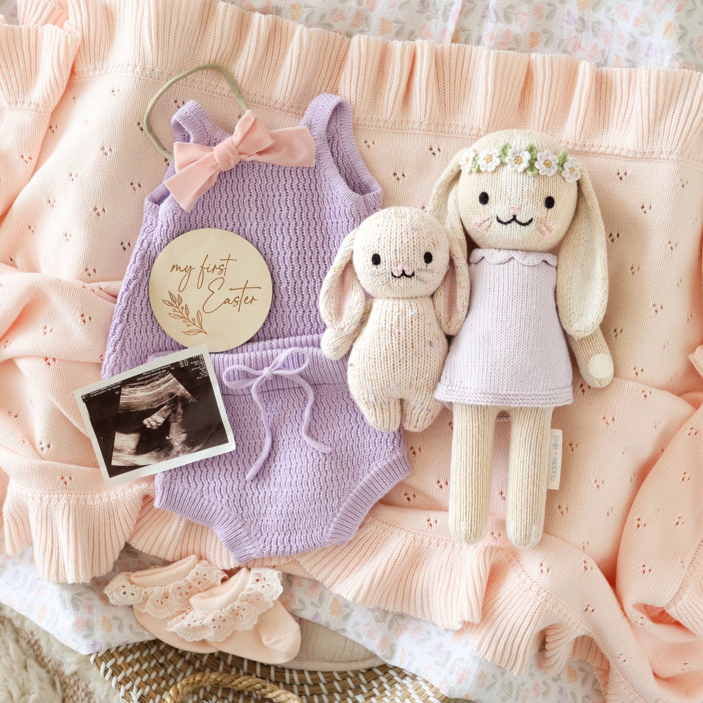 Hannah the bunny (violet dress) - Little 13"