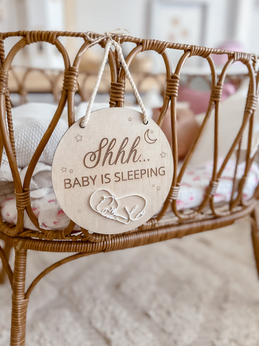 Wooden Hanging Baby Sleeping Sign