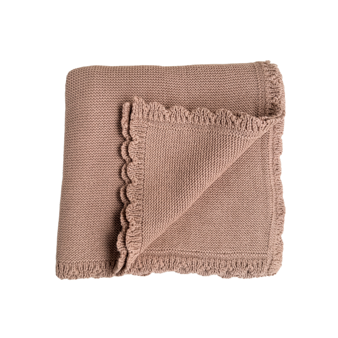 Knitted Heirloom Blanket - Teddy Colour