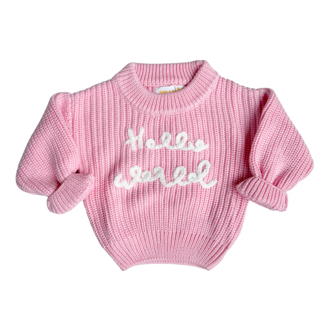 'Hello World' Chunky Knit Jumper - Marshmallow