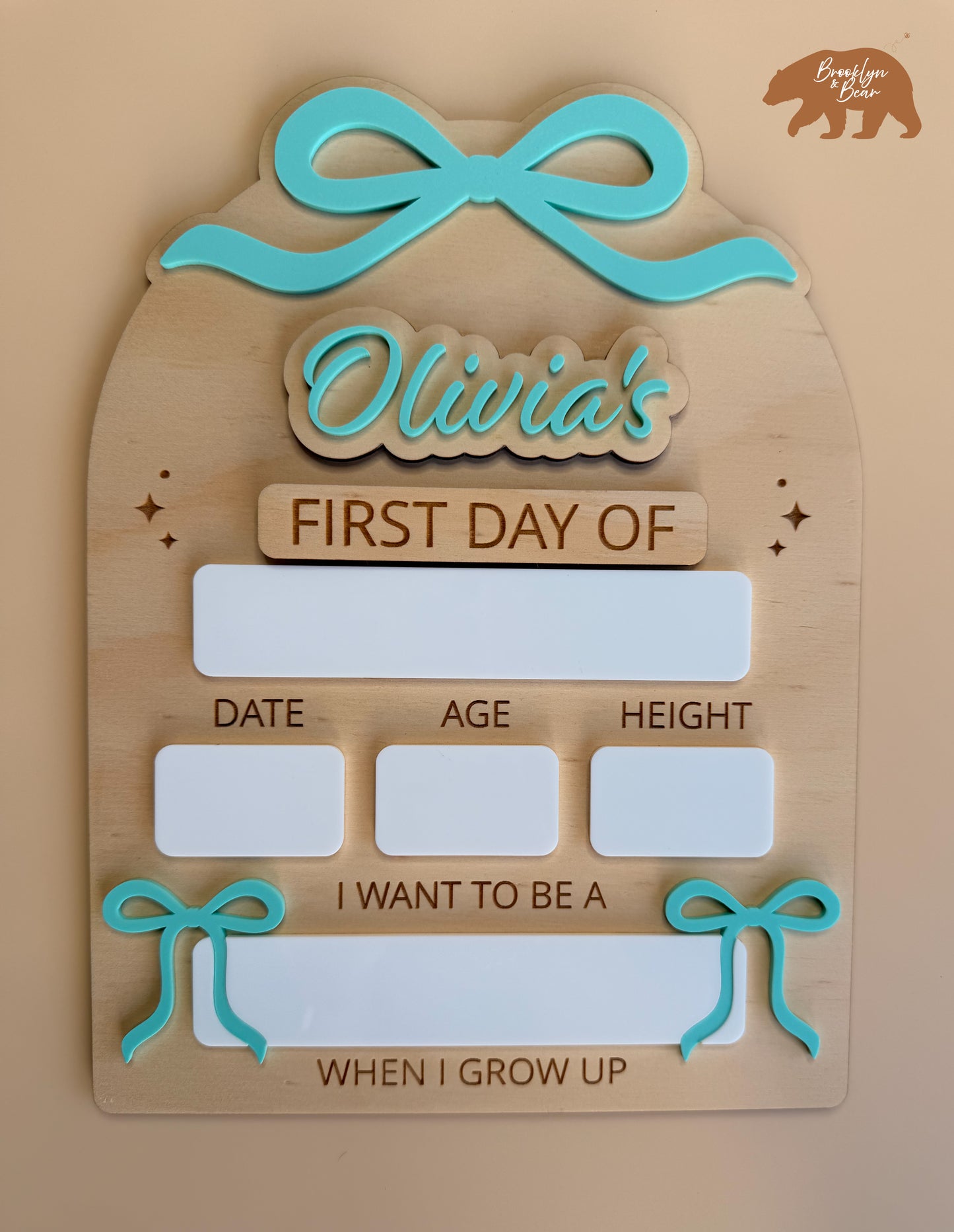MY FIRST/LAST DAY OF SCHOOL BOARD | BOWS | Personalised | Plywood & Acrylic