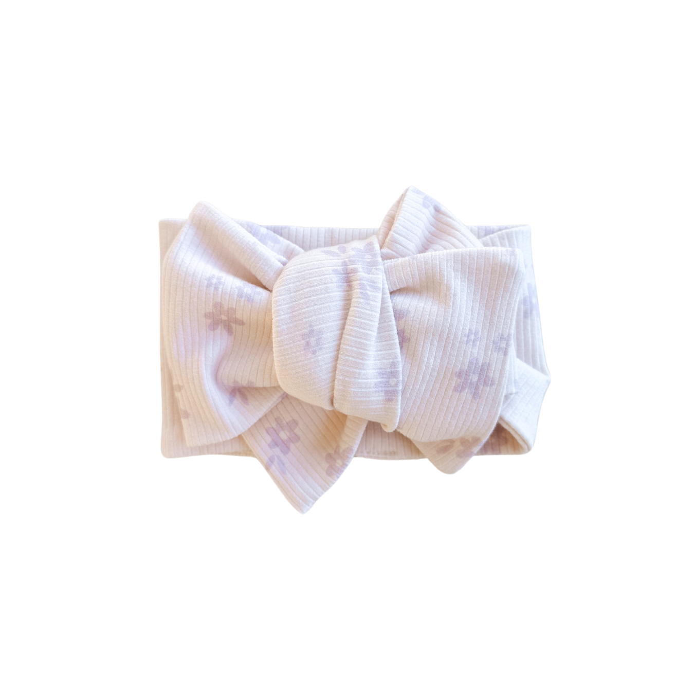 Oversized Topknot - Lilac Daisy Ribbed
