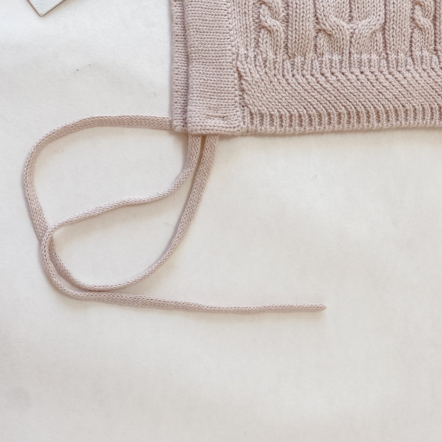 Cable Knit Pixie Bonnet - Oatmeal