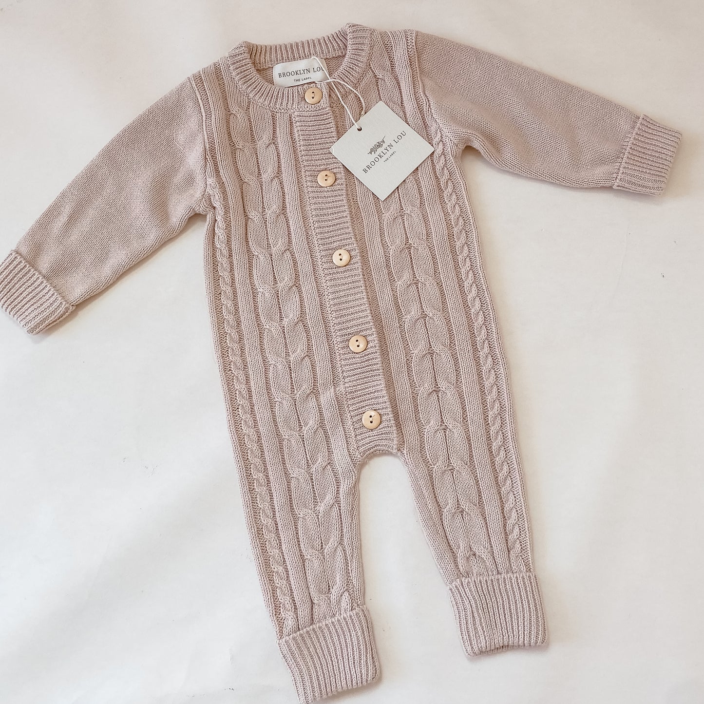 Cable Knit Romper - Oatmeal