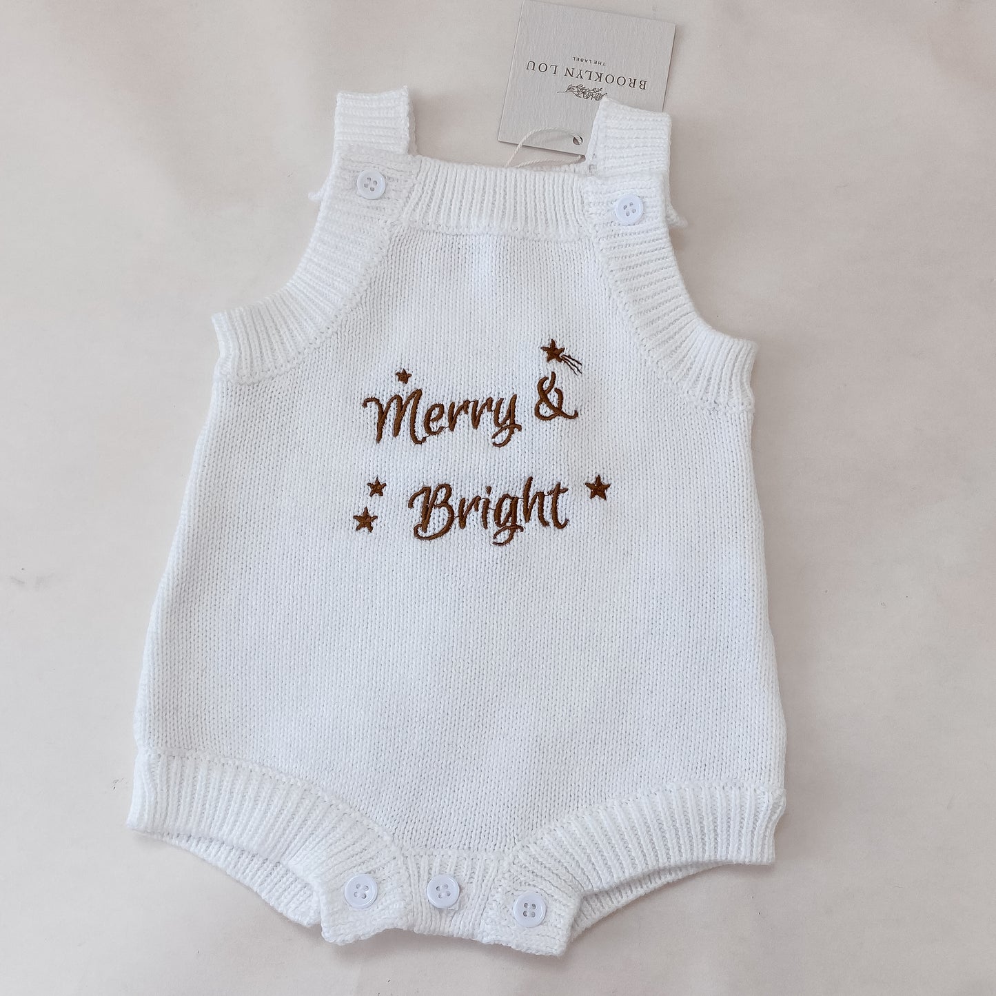 Merry & Bright Knit Romper - Milk