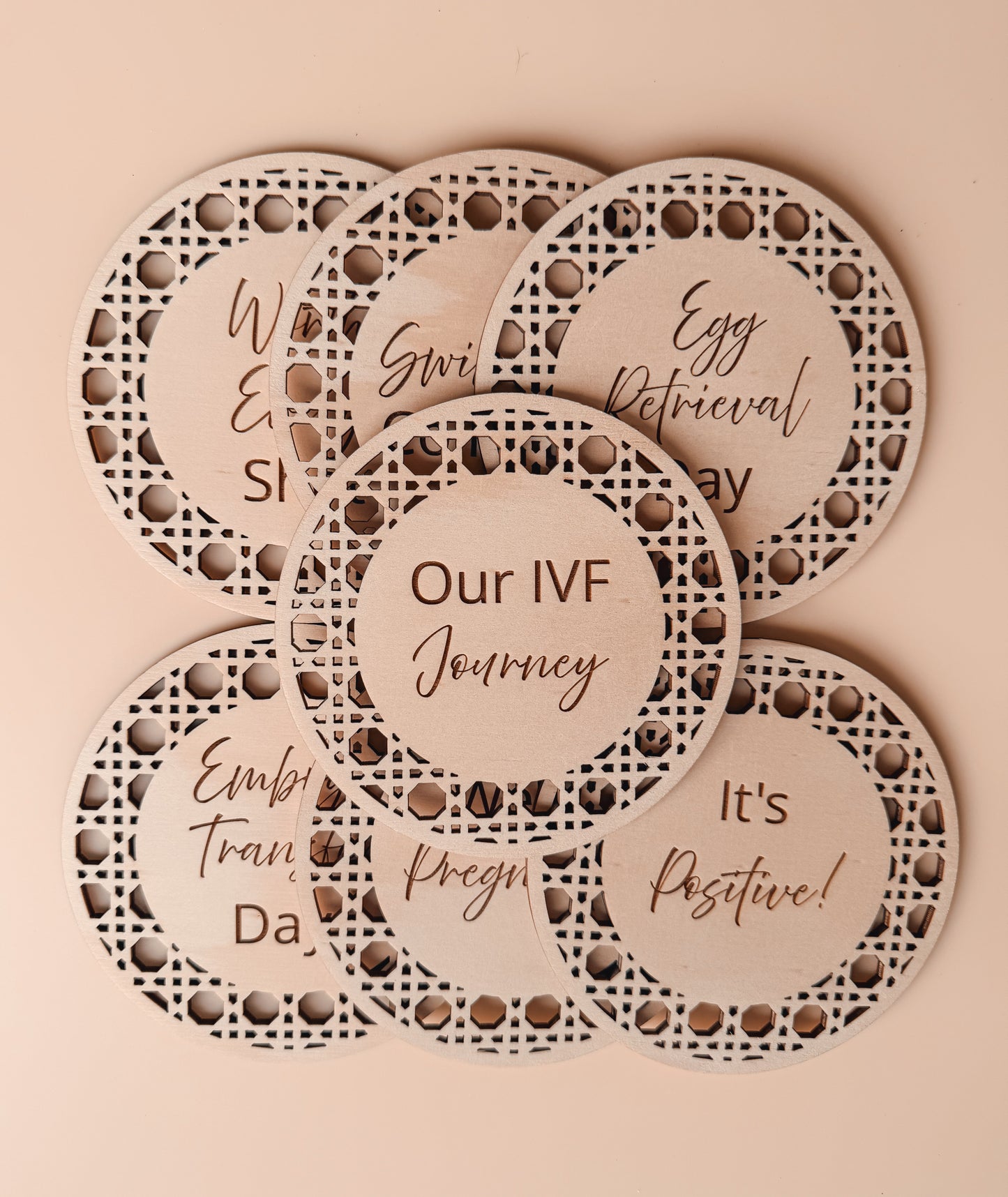 IVF RATTAN MILESTONE JOURNEY DISC SET | Engraved Plywood