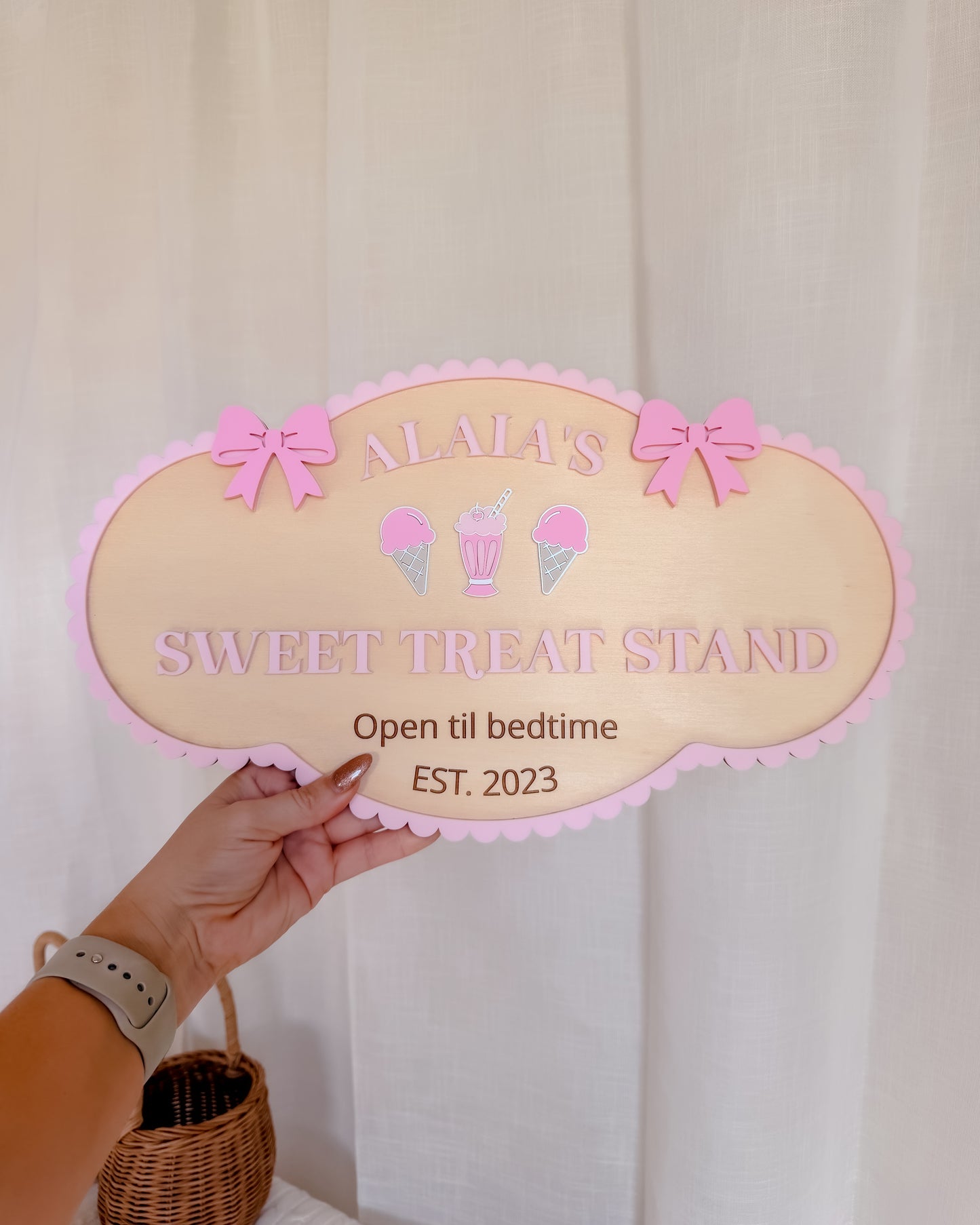 PLAY SHOP SIGN | Sweet Treat Stand | Personalised | Plywood & Acrylic