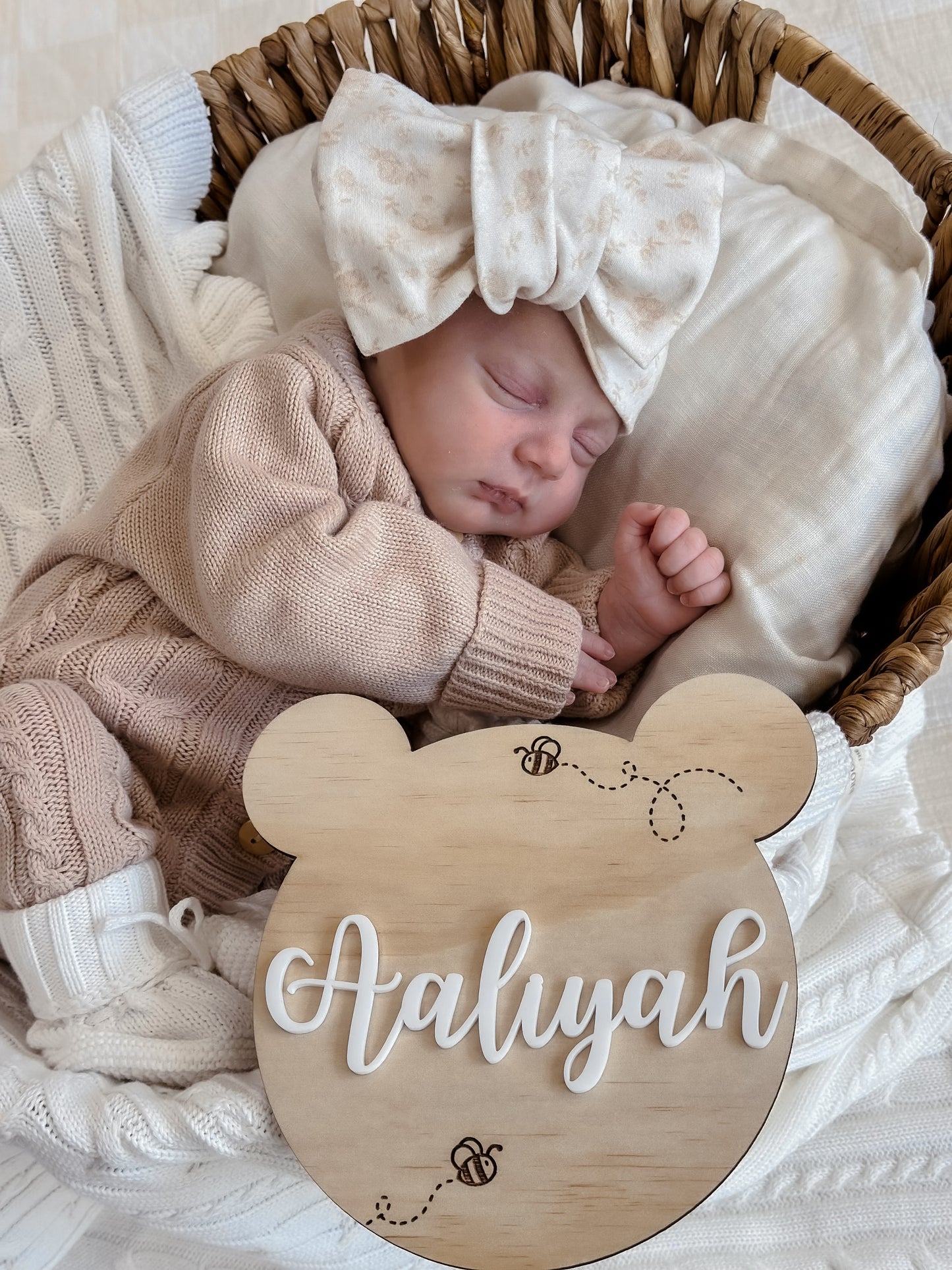 Wooden Name Plaque - Bear Shape