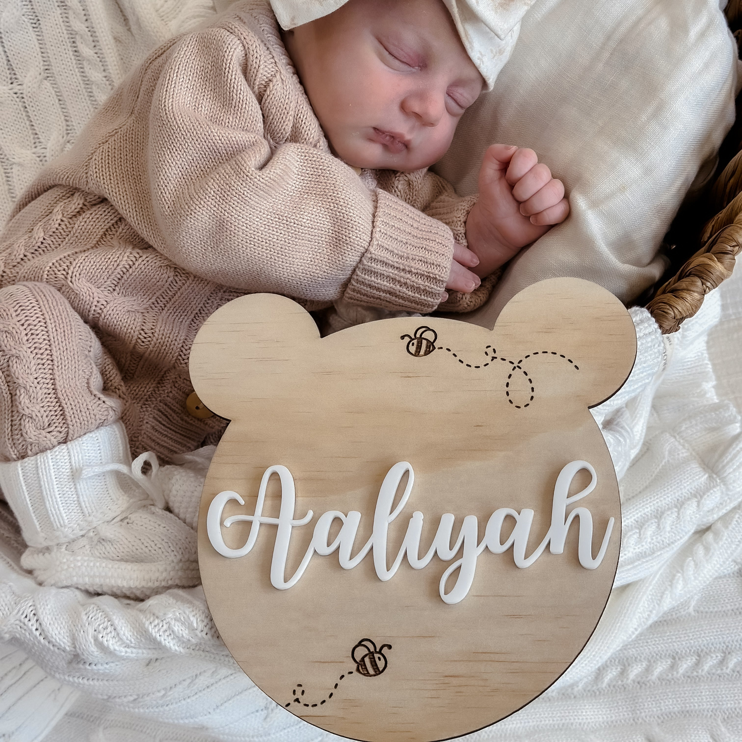 Wooden Name Plaque - Bear Shape