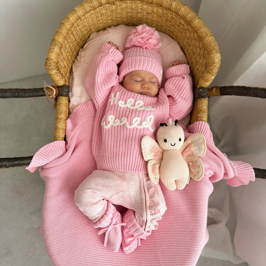 'Hello World' Chunky Knit Jumper - Marshmallow
