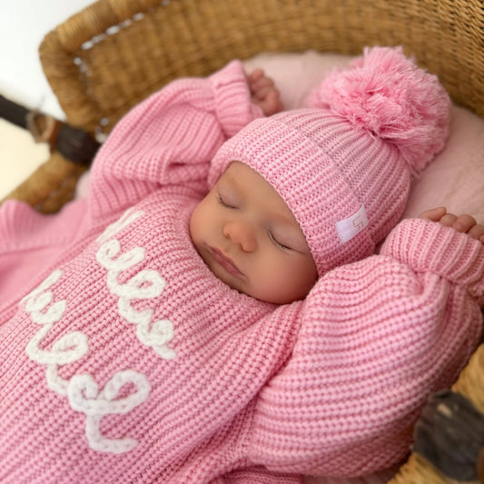 Knitted Pom Beanie - Marshmallow