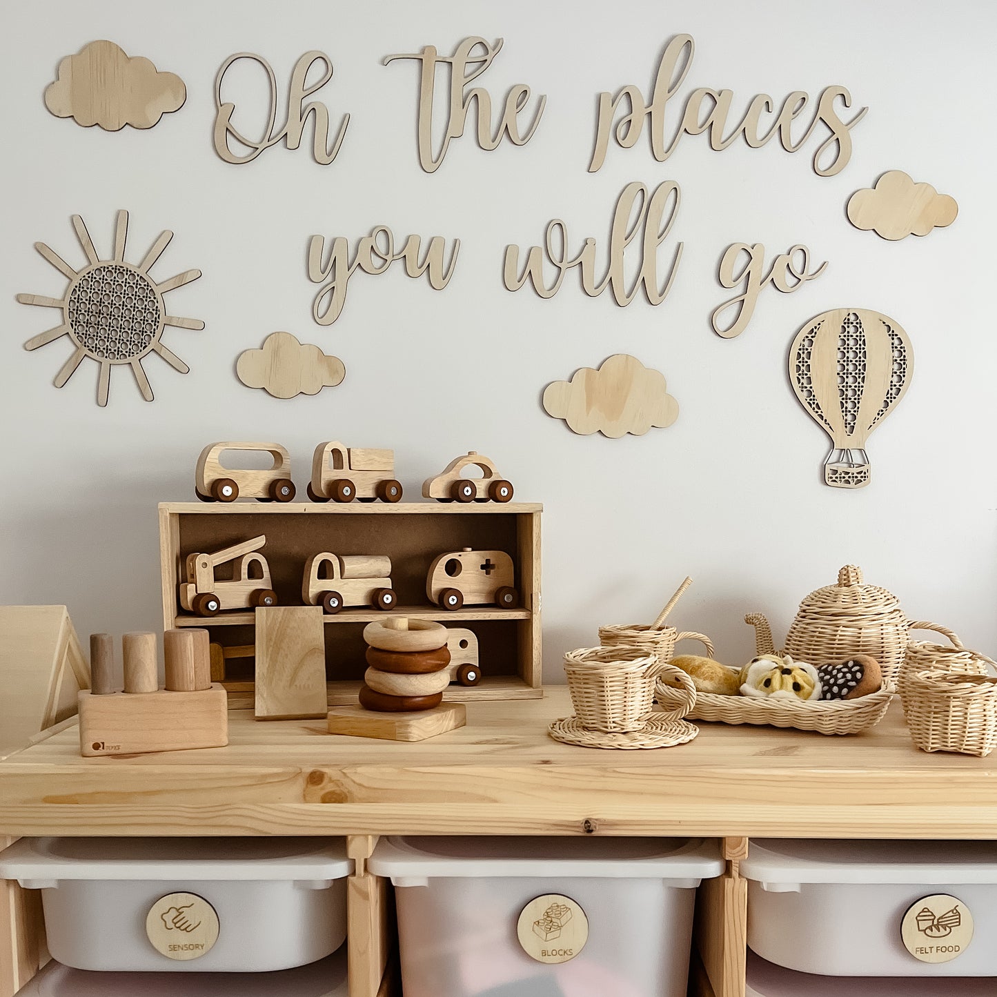Wooden Wall Script - Oh the places you will go