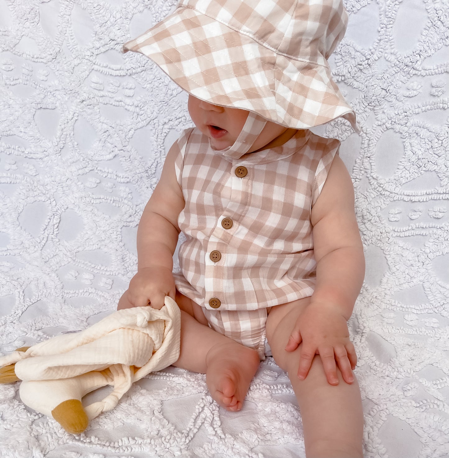 Quinn Check Cotton Romper