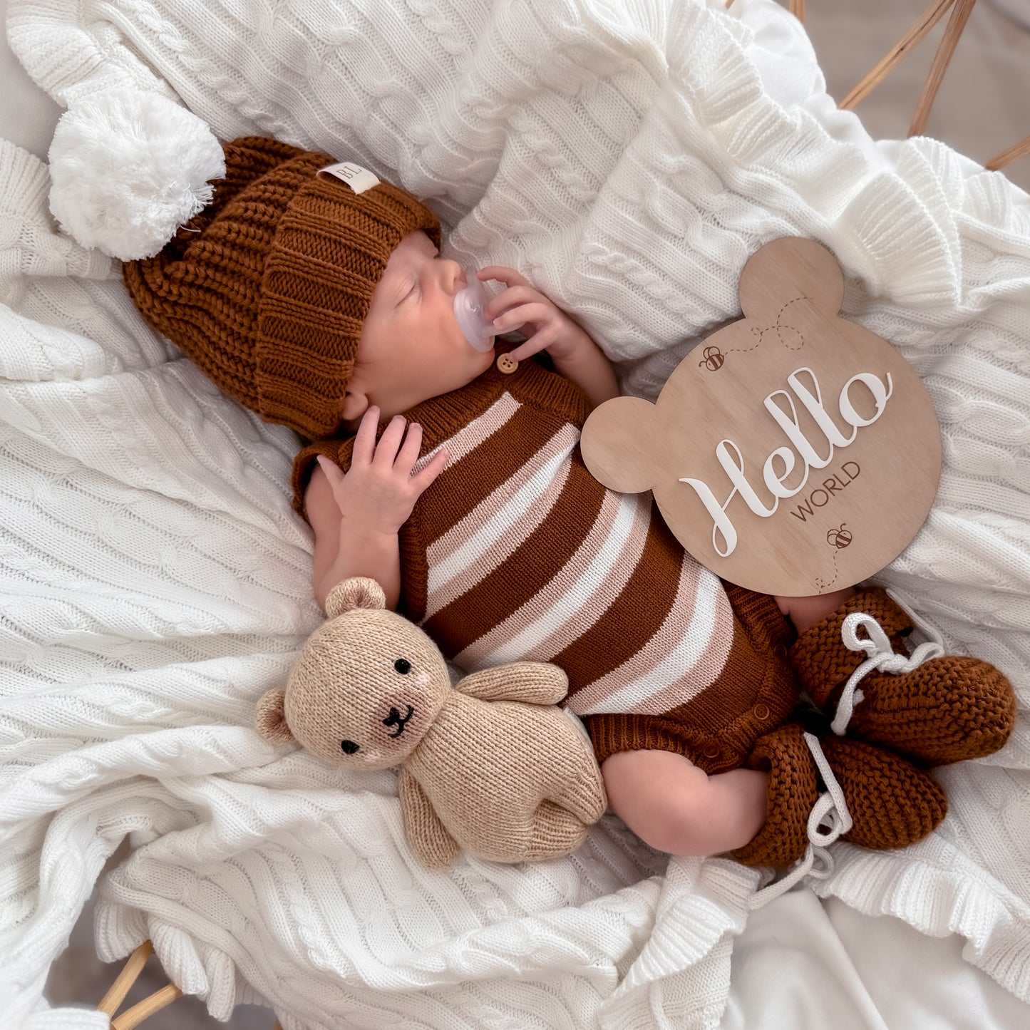 Stripe Knit Romper - Earth