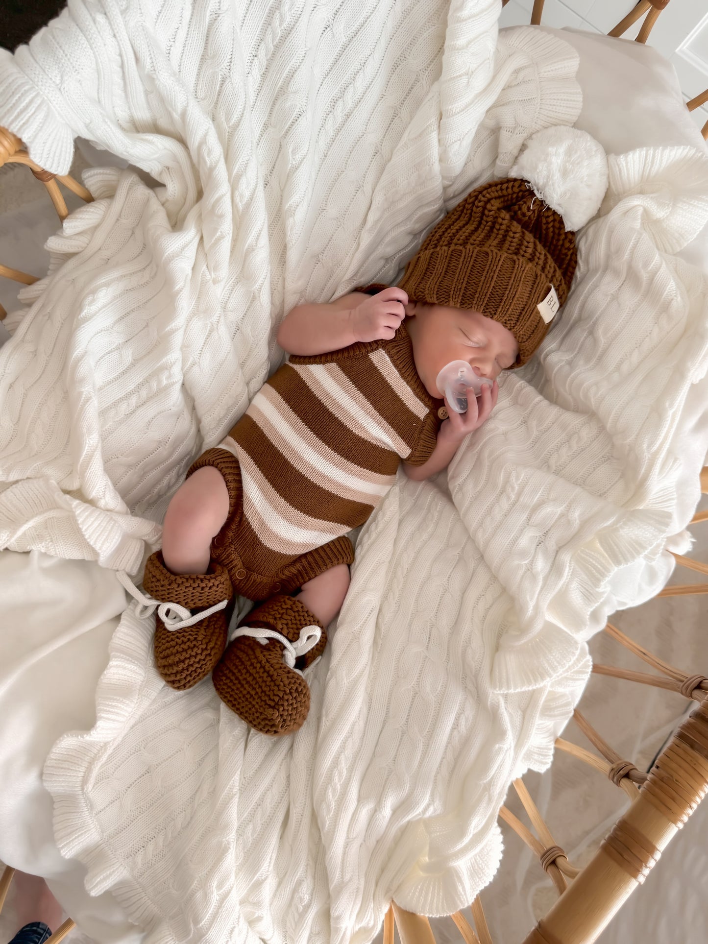 Stripe Knit Romper - Earth