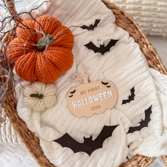 Pumpkin Plaque - My First Halloween 2025