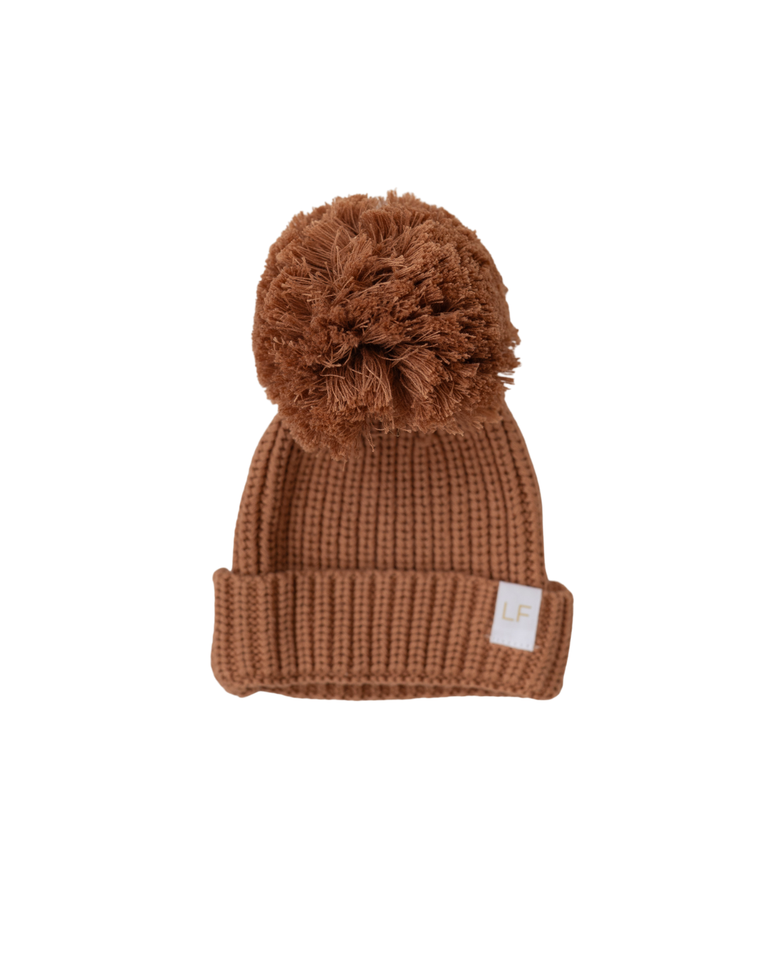 KNITTED POM BEANIE | Chestnut