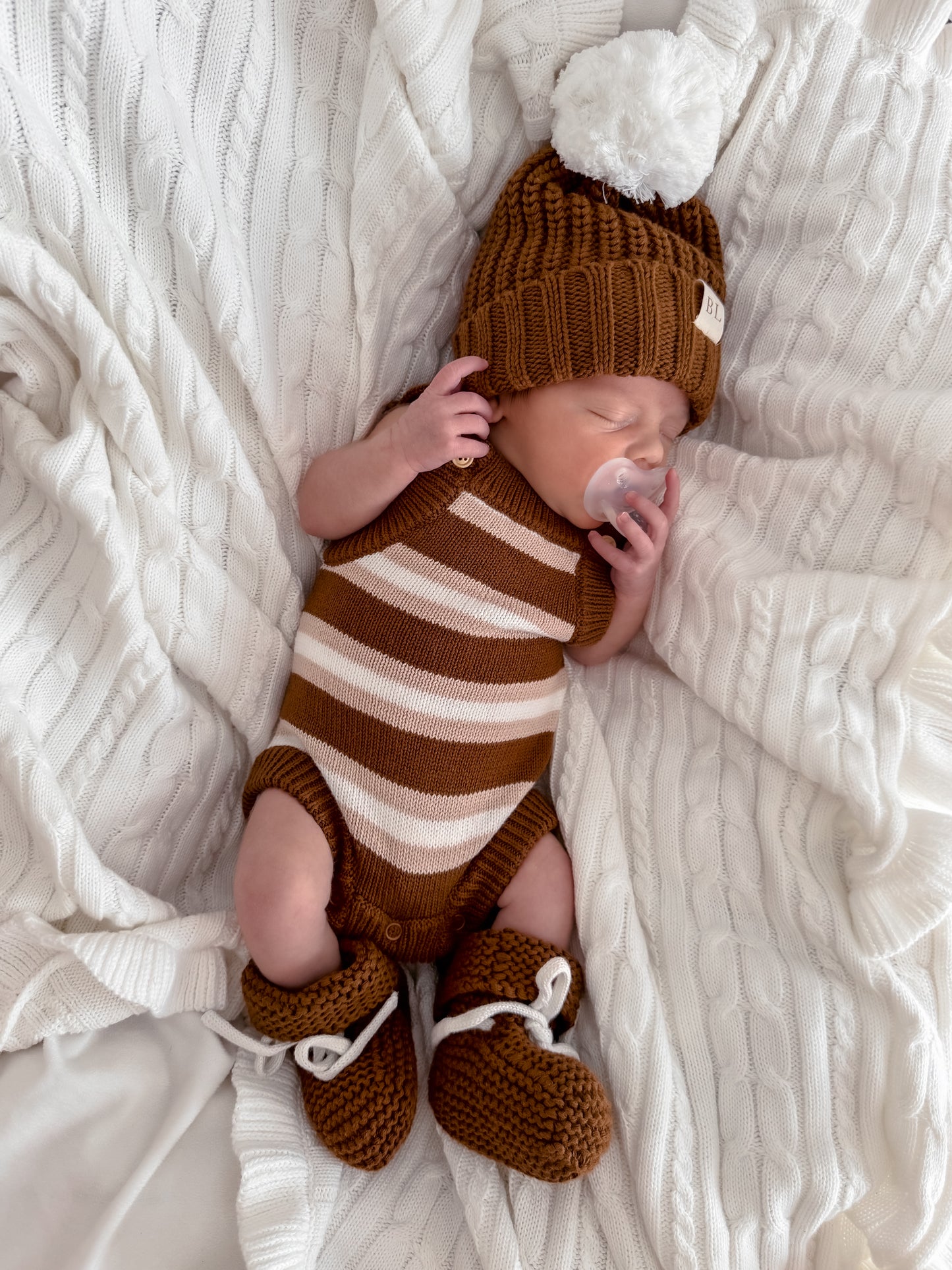Stripe Knit Romper - Earth