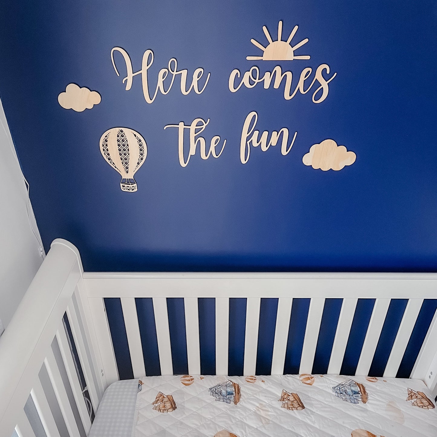 Wooden Wall Script - Here comes the fun