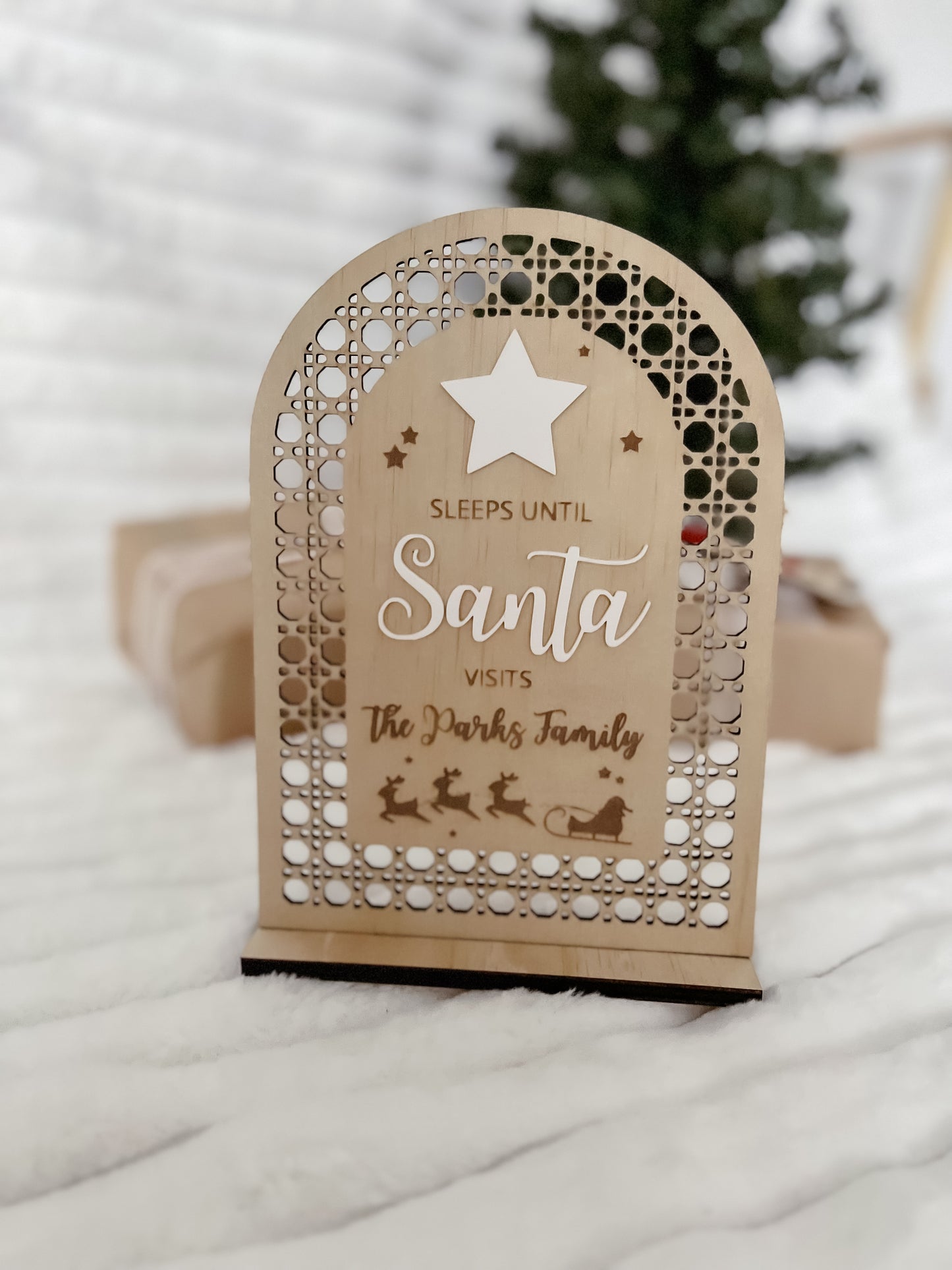 Personalised Christmas Countdown Rattan Arch