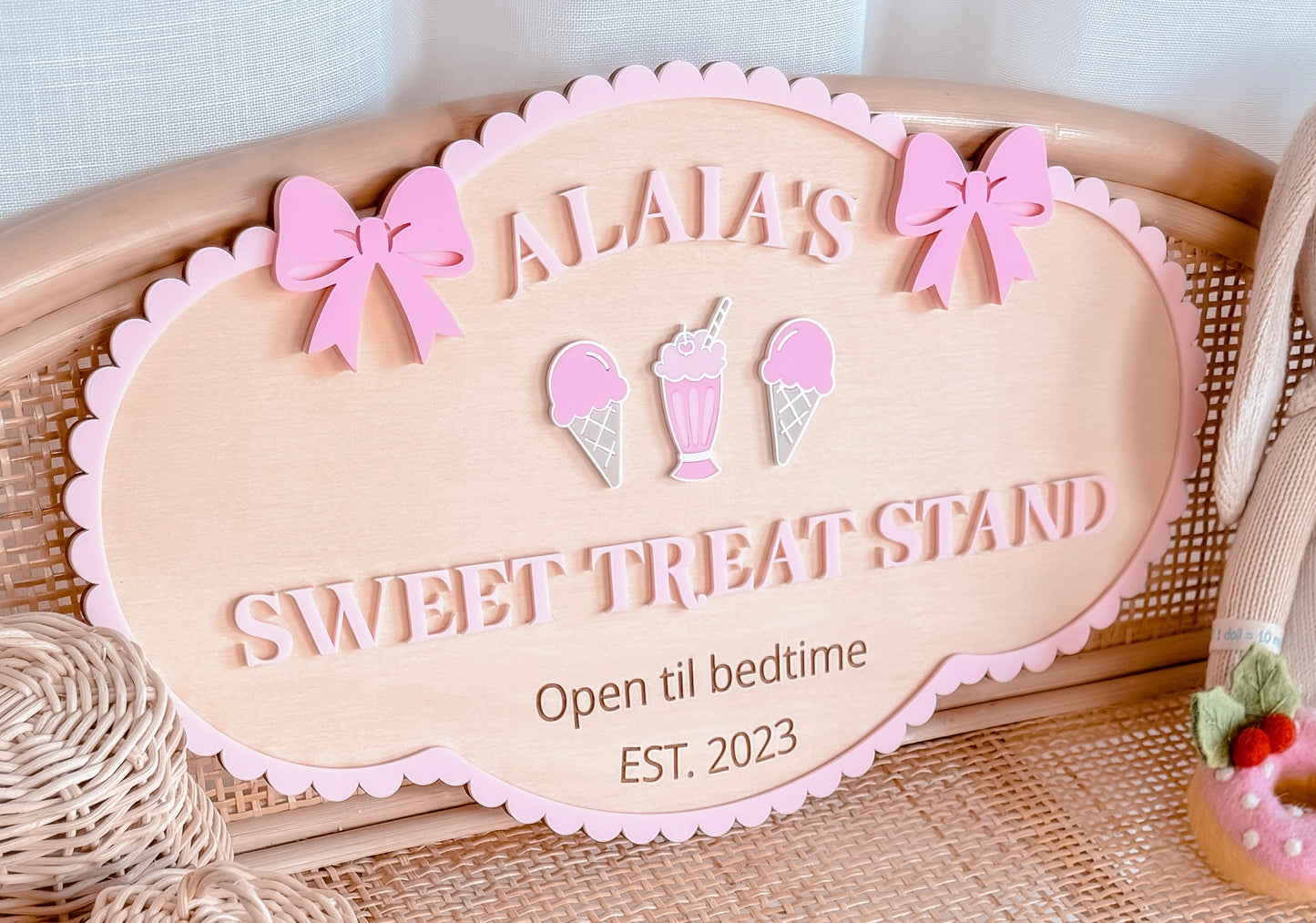 PLAY SHOP SIGN | Sweet Treat Stand | Personalised | Plywood & Acrylic