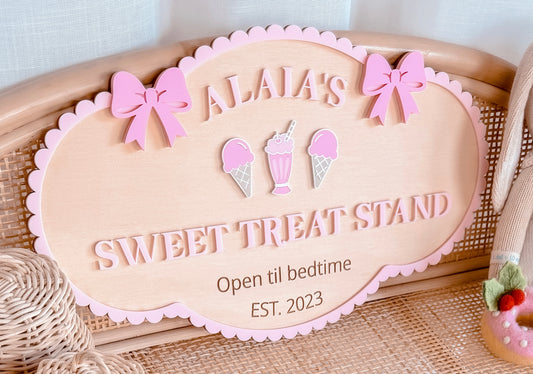 PLAY SHOP SIGN | Sweet Treat Stand | Personalised | Plywood & Acrylic