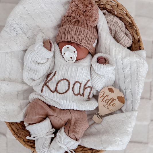 Personalised Chunky Knit Jumper - Milk