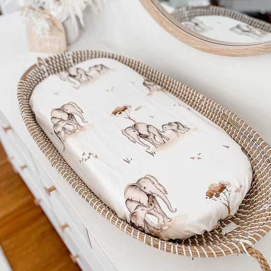 Safari Organic Cotton Bassinet Sheet / Change Mat Cover