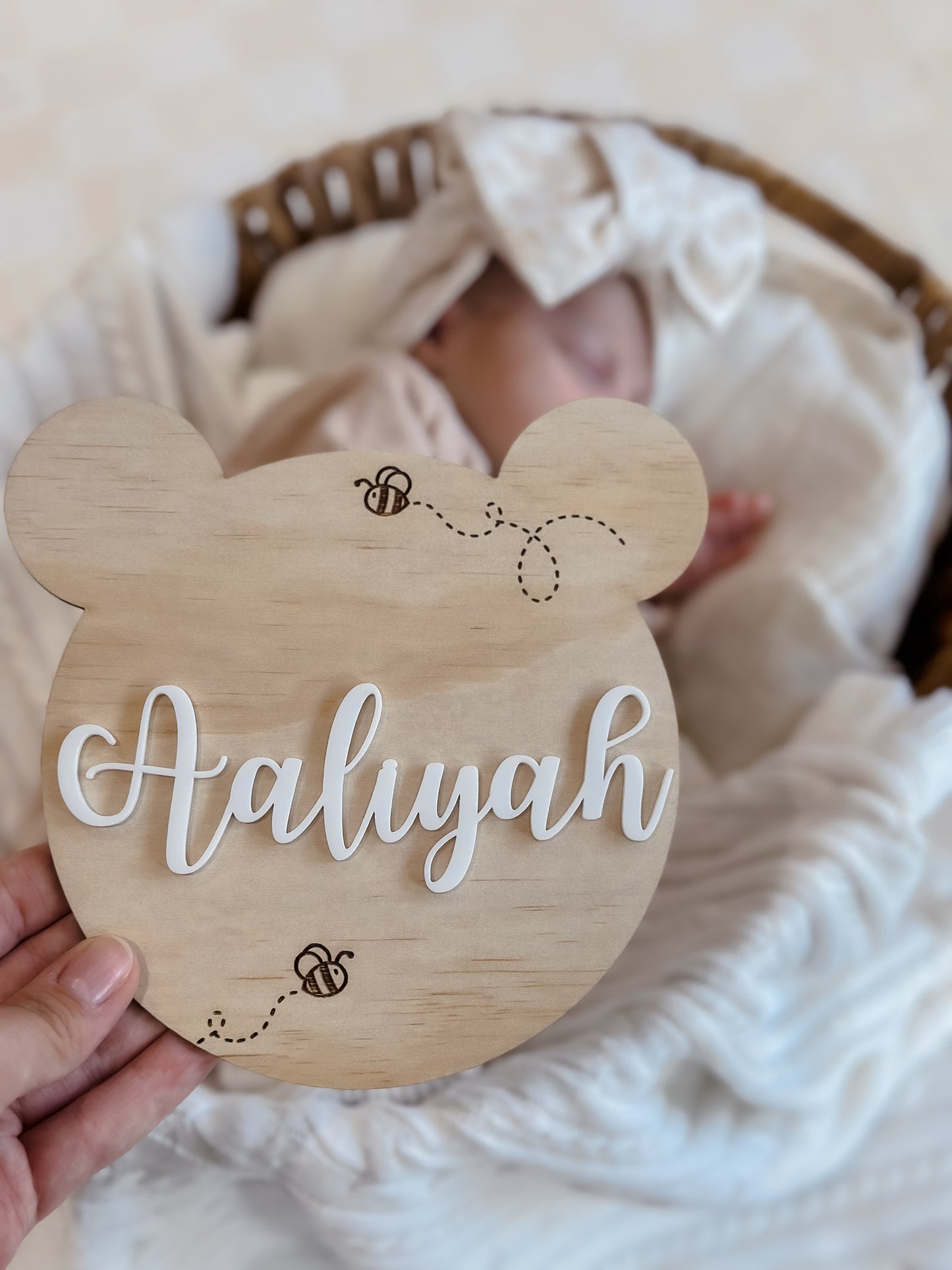 Wooden Name Plaque - Bear Shape