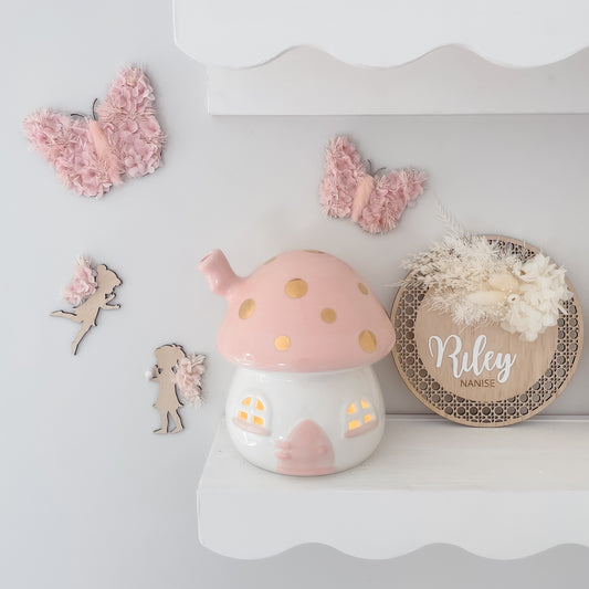 Wooden Fairy Children w/ dried flowers - Trio