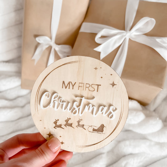 Wooden "My First Christmas" Plaque