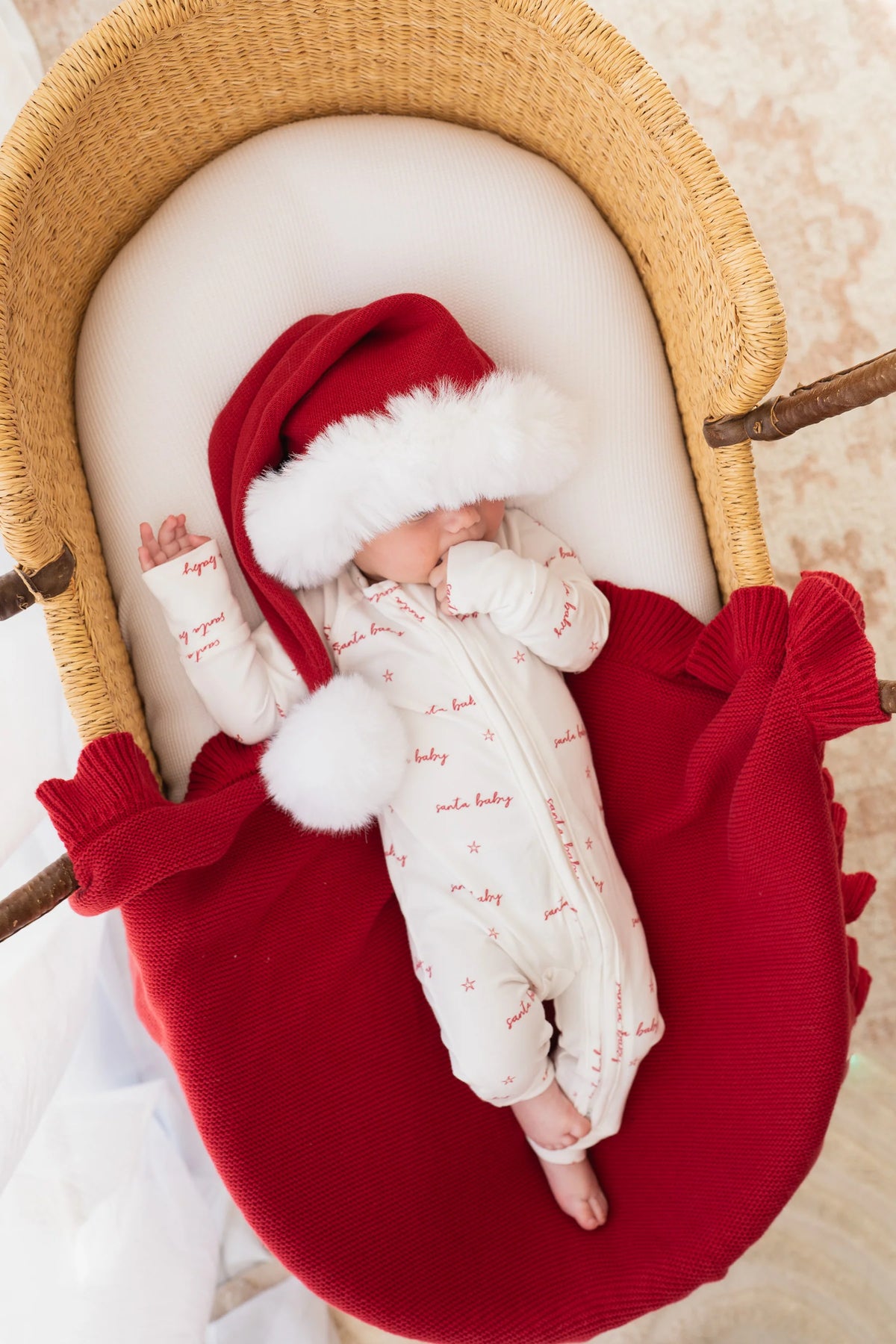 KNIT SANTA HAT | Rudolph Red