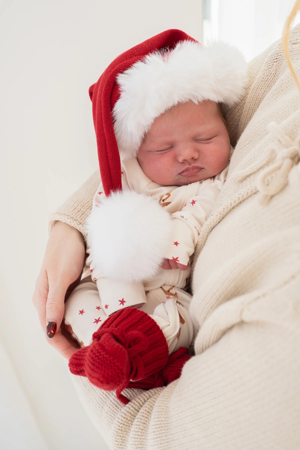 KNIT SANTA HAT | Rudolph Red