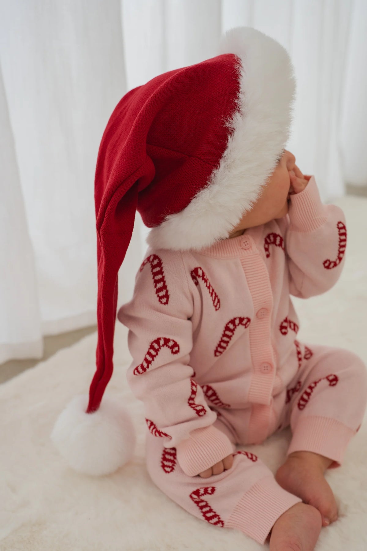 KNIT SANTA HAT | Rudolph Red