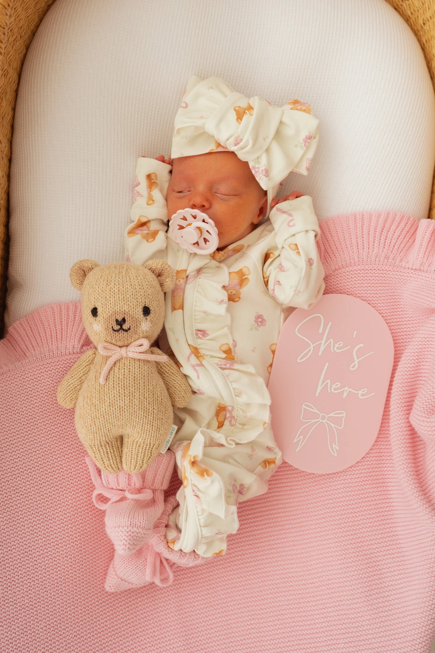 FRILL ZIP ROMPER | PINK TEDDIES
