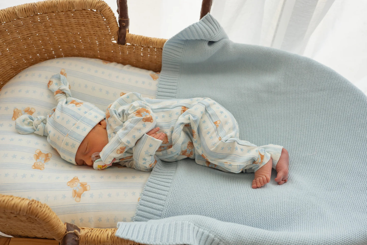 ZIP ROMPER | BLUE TEDDIES