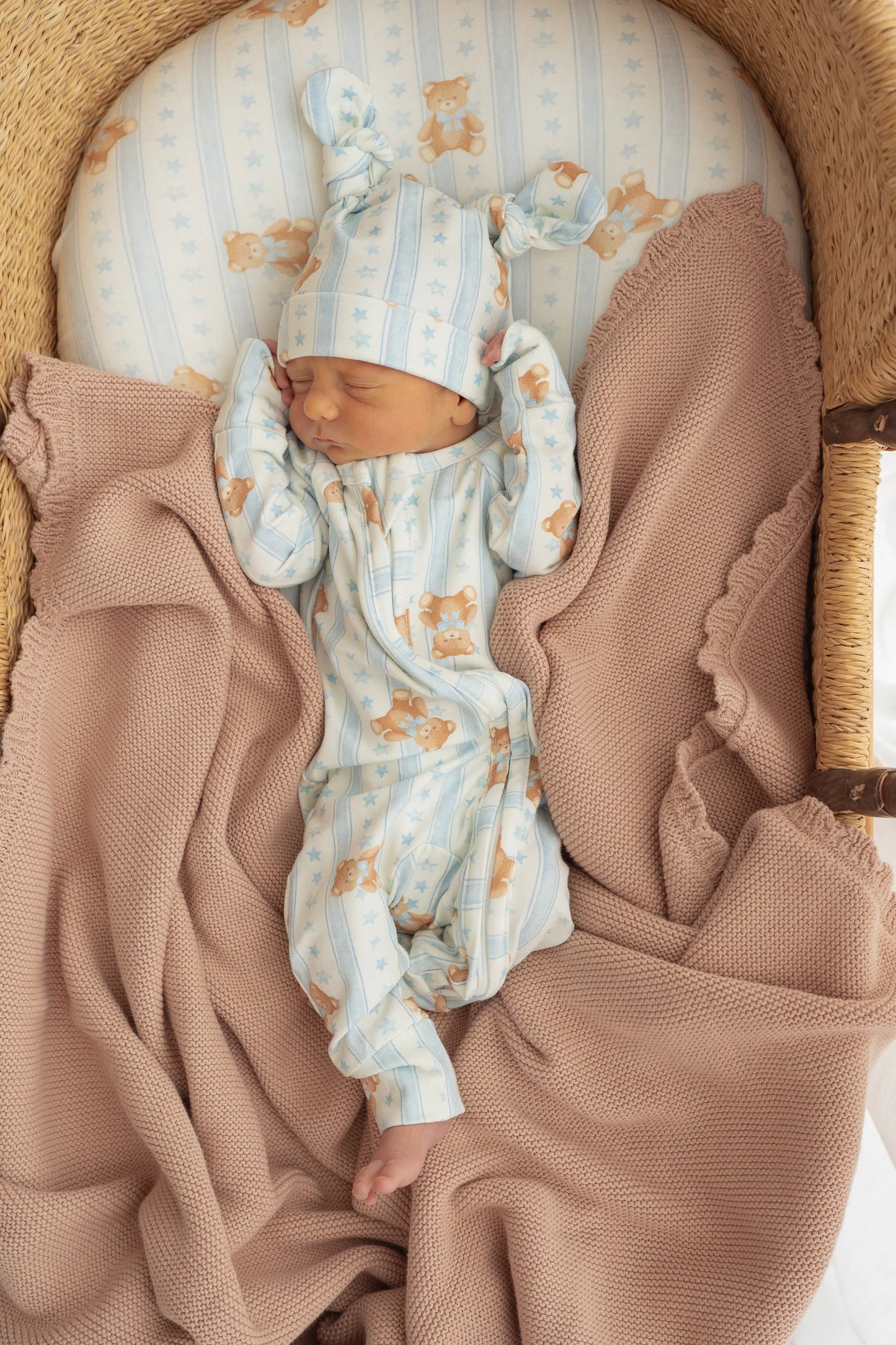 ZIP ROMPER | BLUE TEDDIES