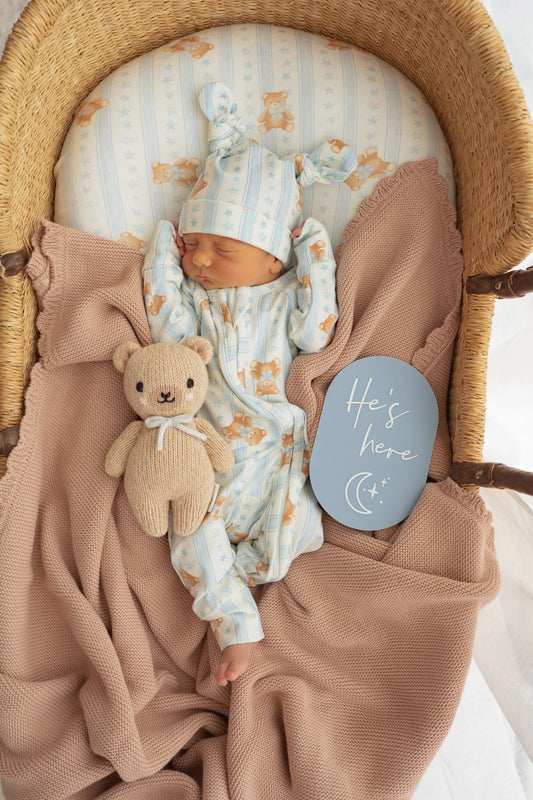 ZIP ROMPER | BLUE TEDDIES