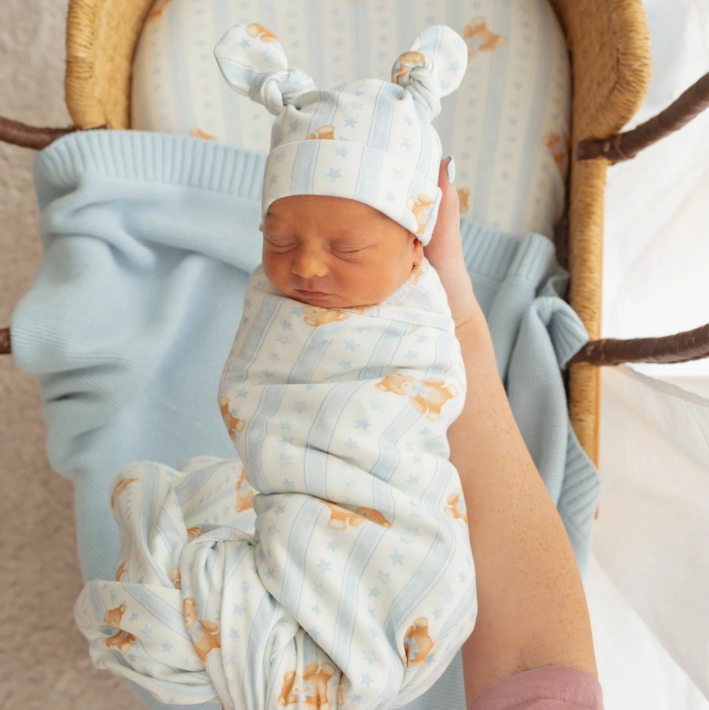 SWADDLE SET | BLUE TEDDIES