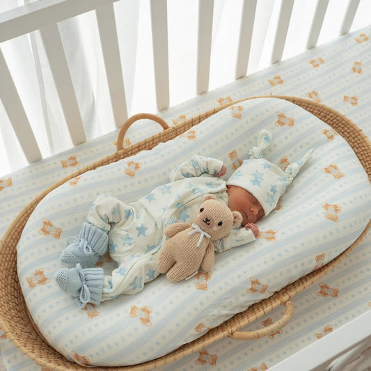 BASSINET SHEET | Blue Teddies