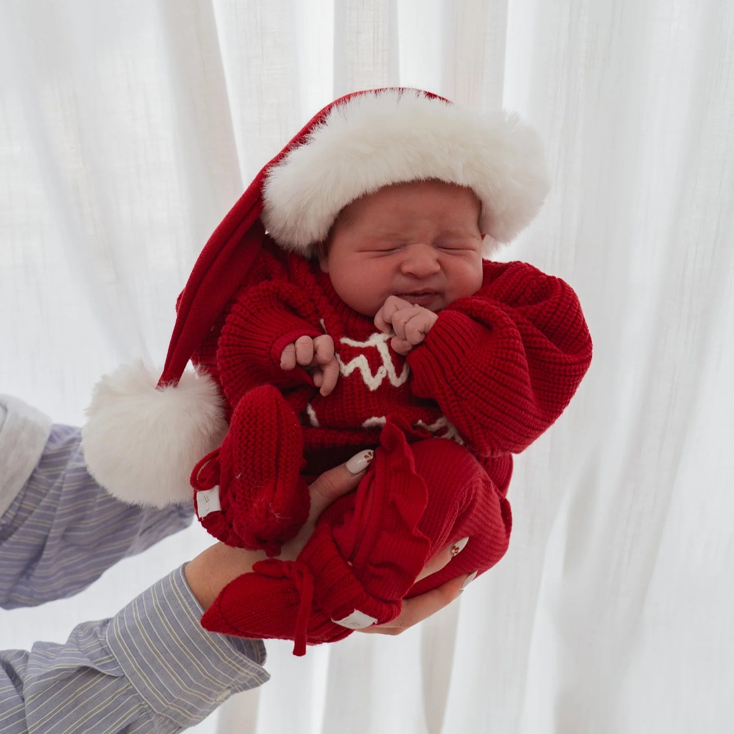 Knit Santa Hat - Rudolph Red