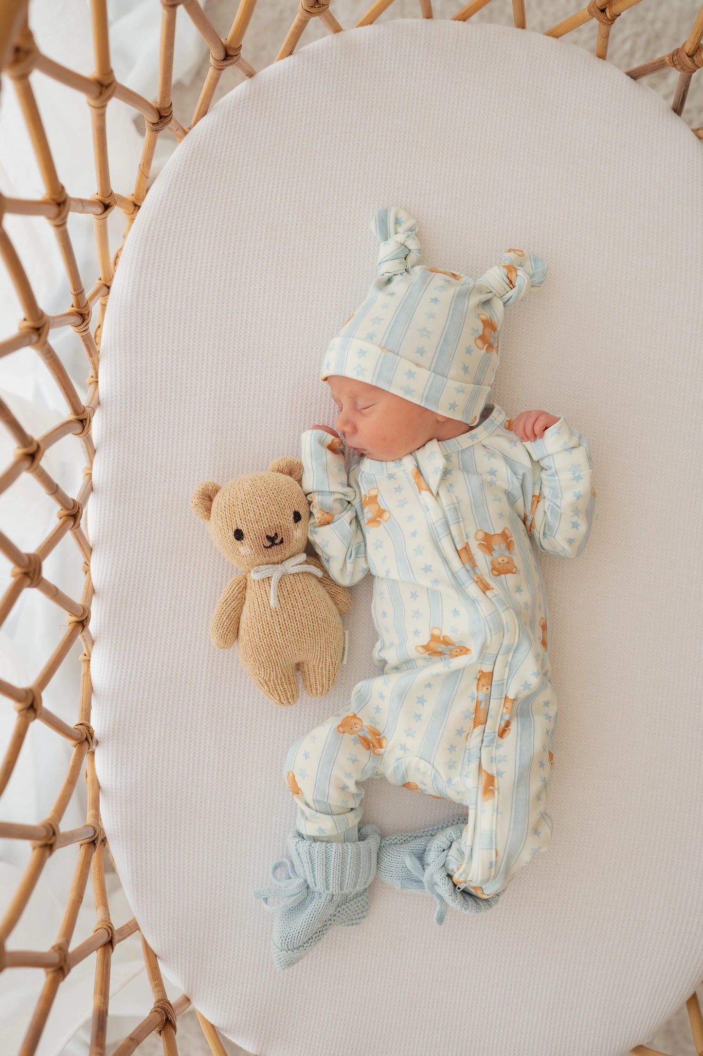 ZIP ROMPER | BLUE TEDDIES