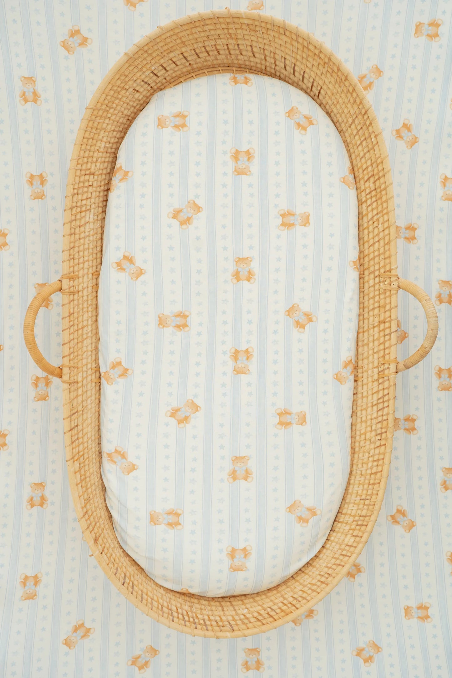 BASSINET SHEET | BLUE TEDDIES