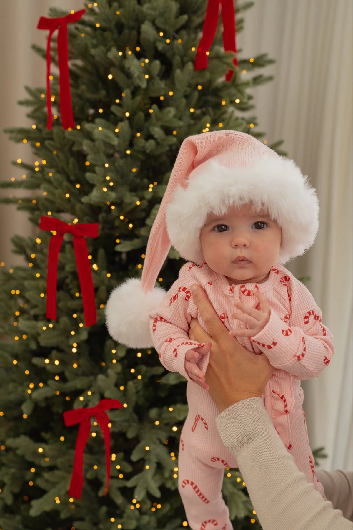 KNIT SANTA HAT | Baby Pink