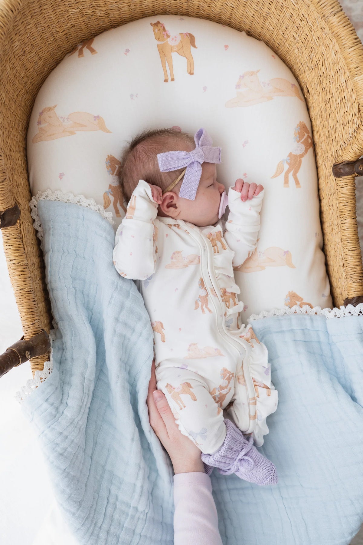 GAUZE LACE BLANKET | Sky Blue