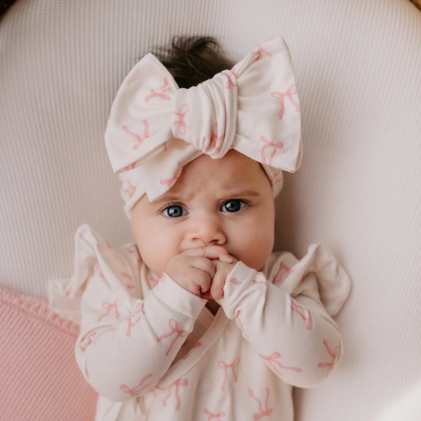 Oversized Topknot - Pink Bows
