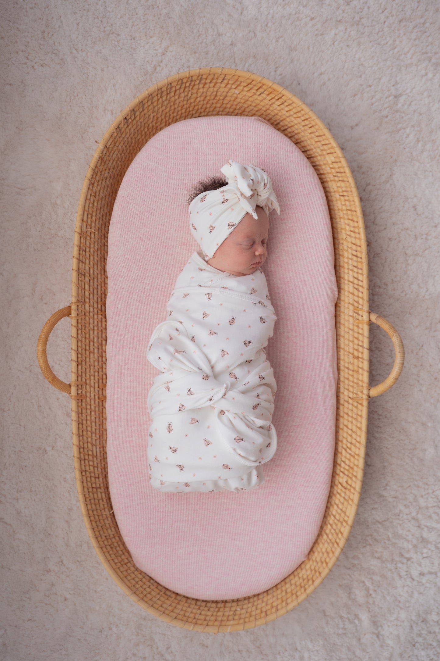 SWADDLE SET | PINK LADYBUG