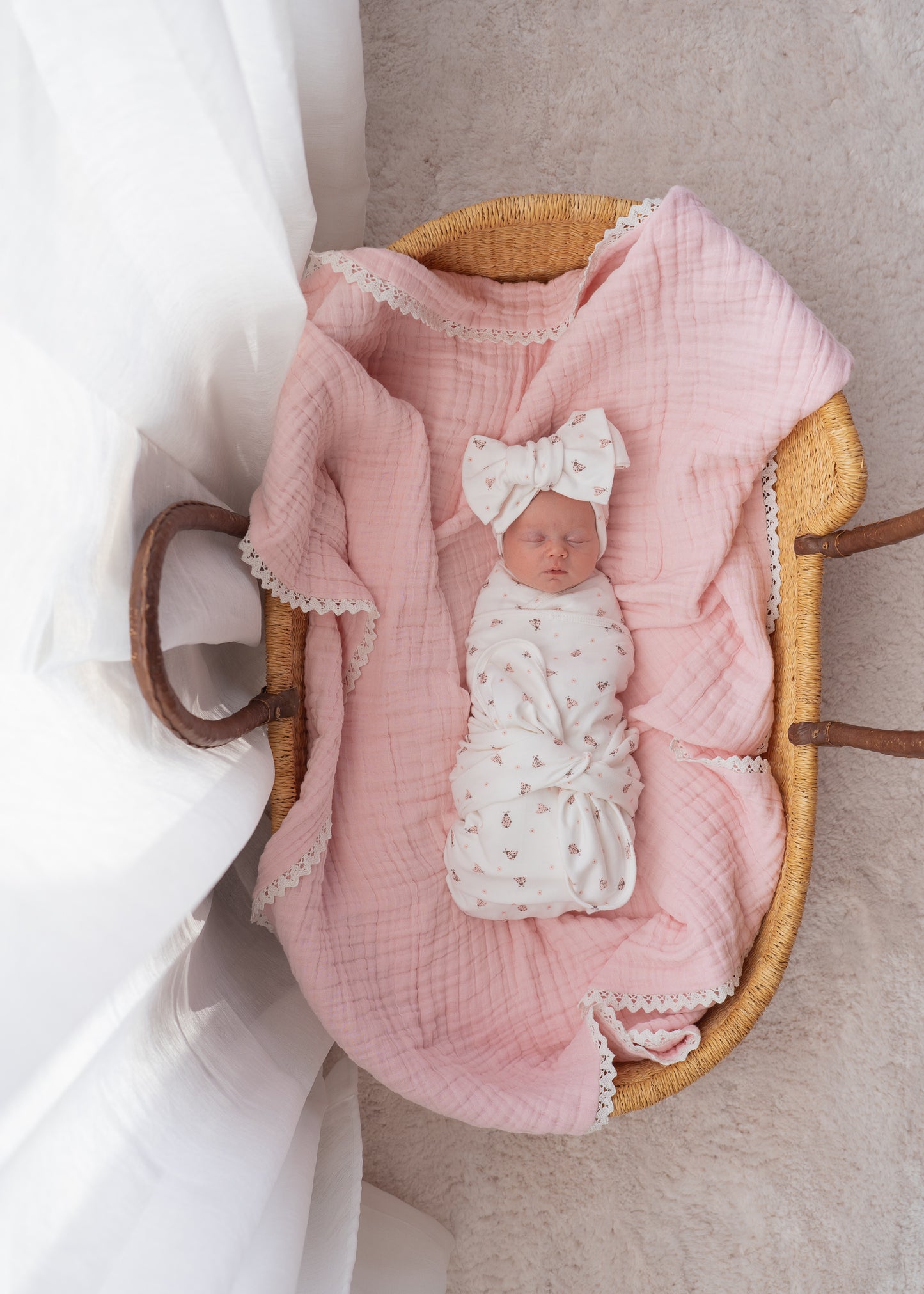 SWADDLE SET | PINK LADYBUG