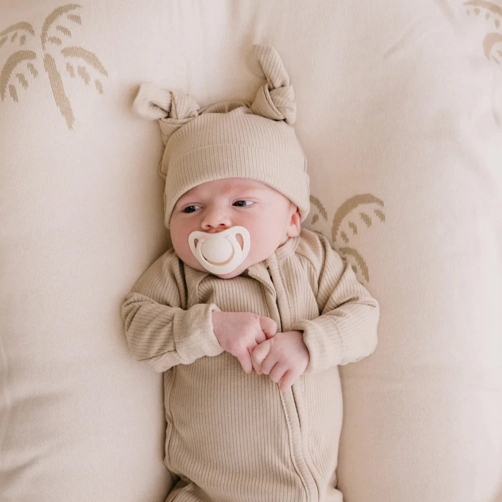 Double Knot Beanie - Khaki Rib