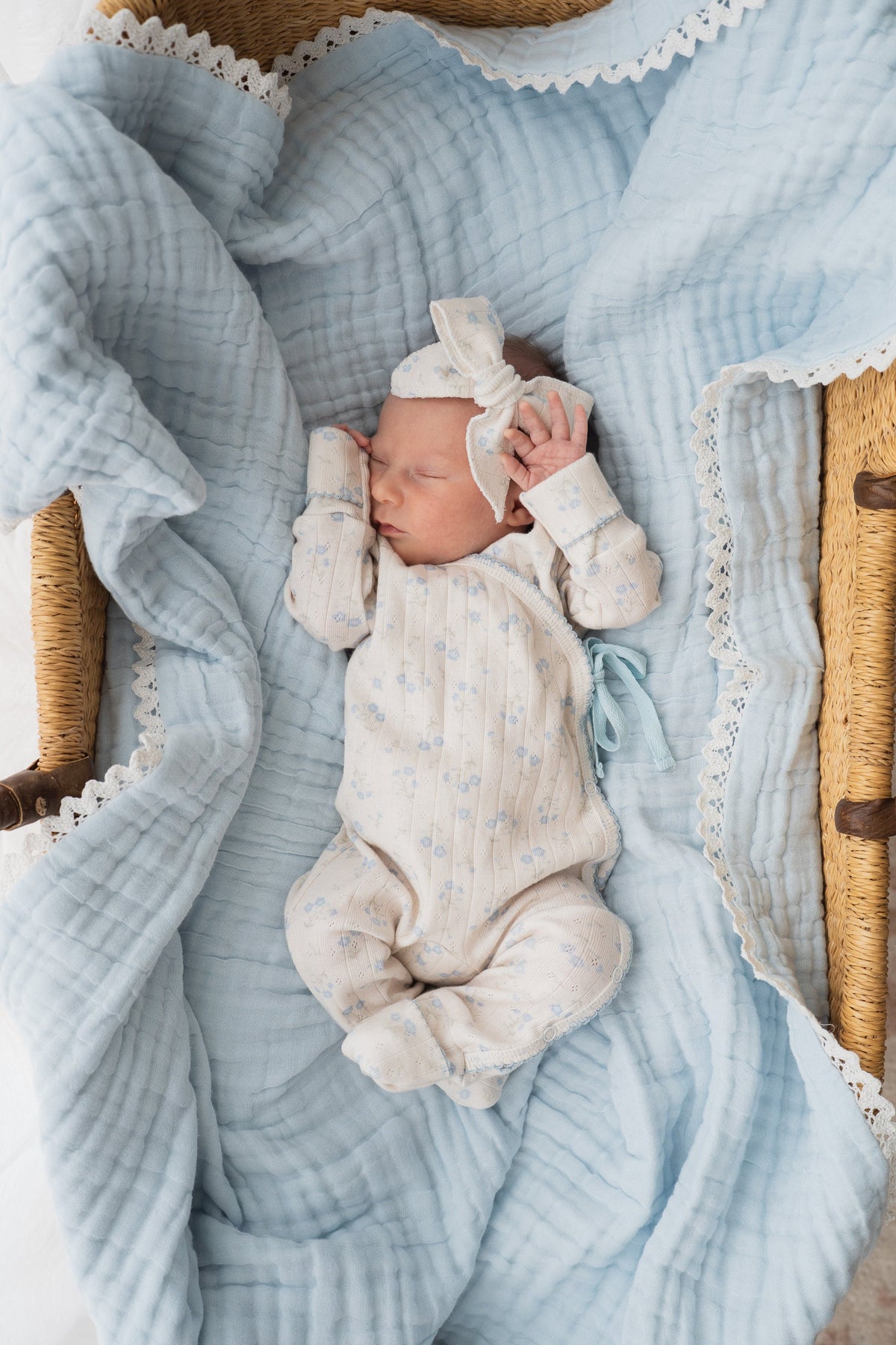 GAUZE LACE BLANKET | Sky Blue